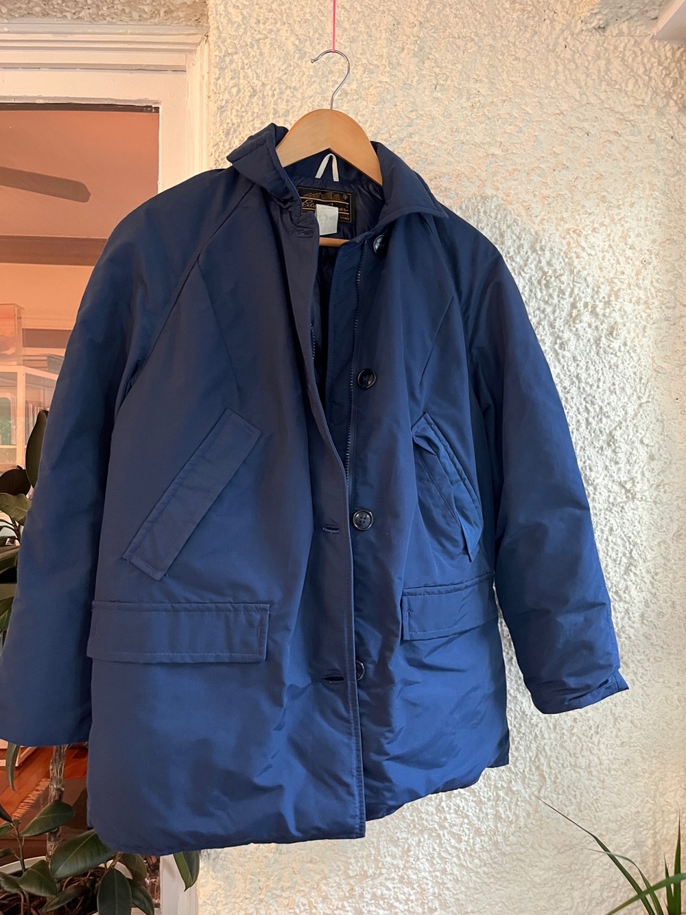Eddie Bauer Goose Down Navy Coat